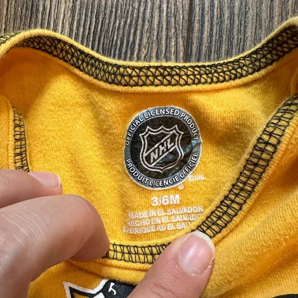 NHL Yellow and Black Bodysuit Pittsburgh Penguins